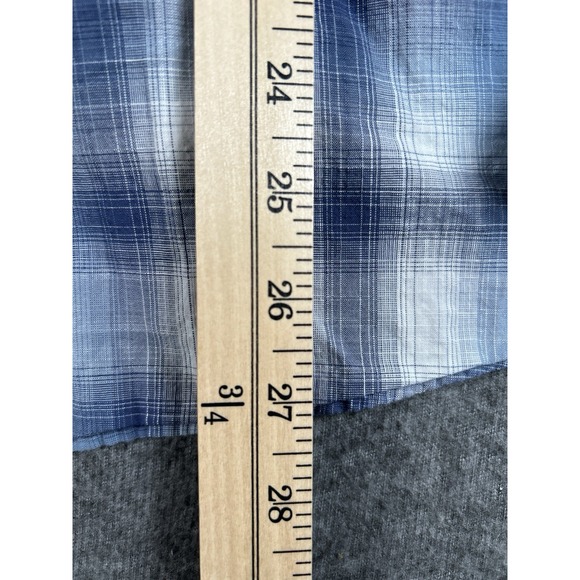 Johnnie O‎ Hanging Out Button Up Shirt Men's Medium Plaid Blue Cotton - Picture 6 of 8